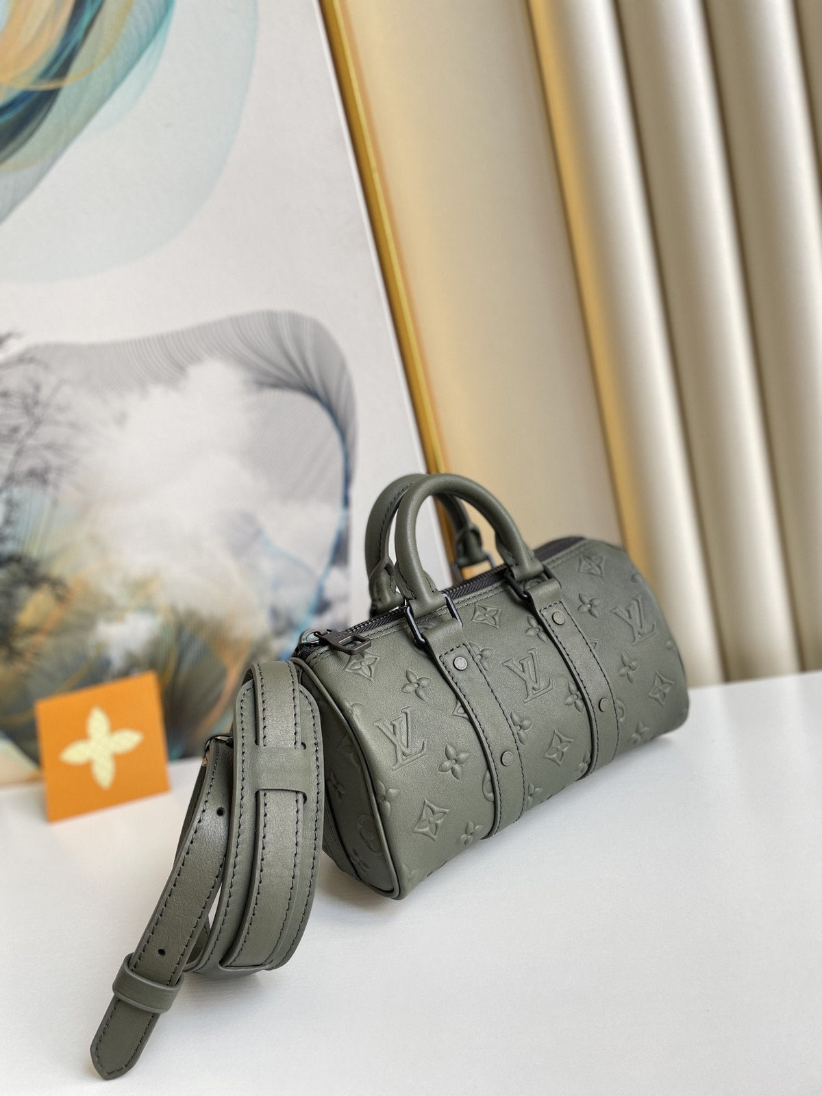 Louis Vuitton Keepall XS 21cm Khaki Monogram Seal Bag