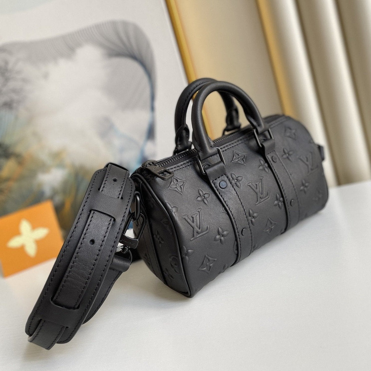 Louis Vuitton Keepall XS 21cm Black Monogram Seal Bag