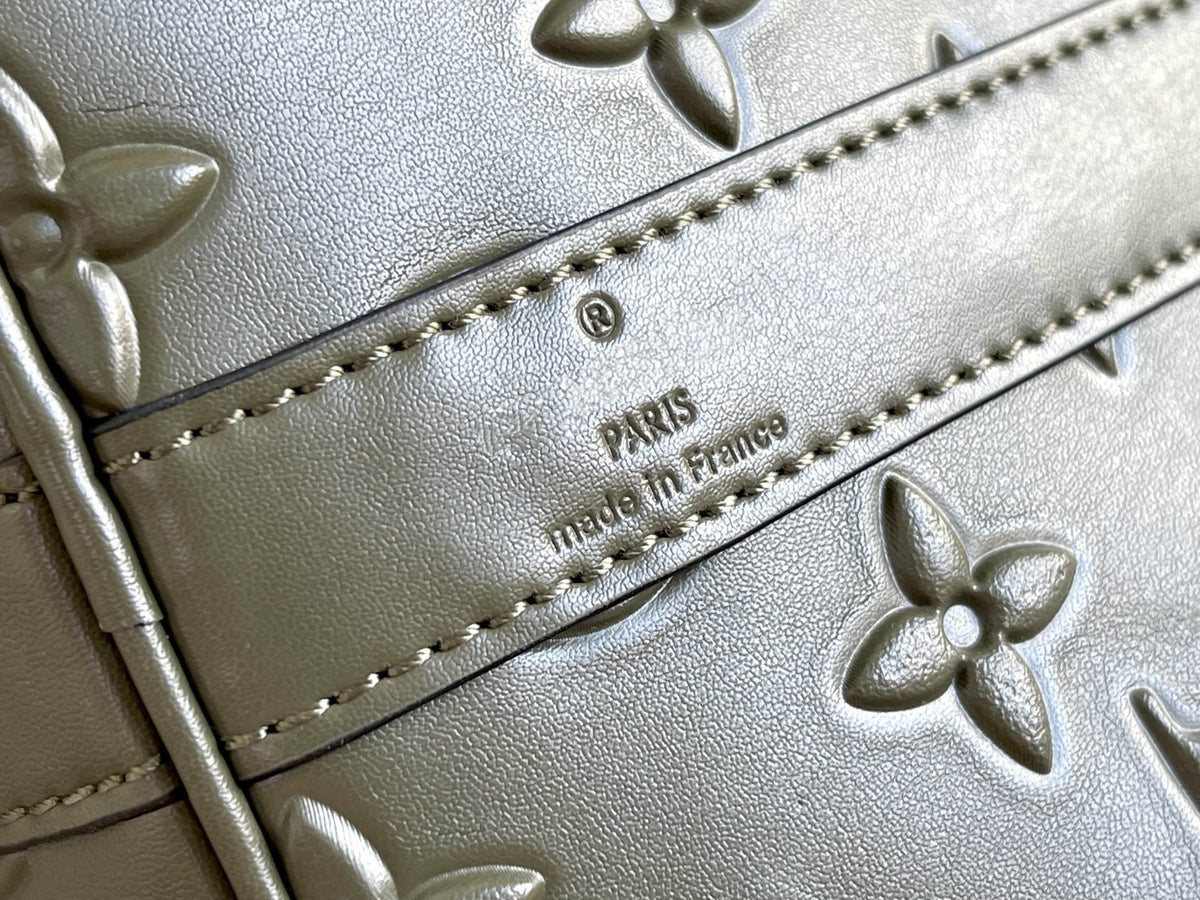 Louis Vuitton Keepall 50 Bandouliere Khaki Empreinte Leather Bag