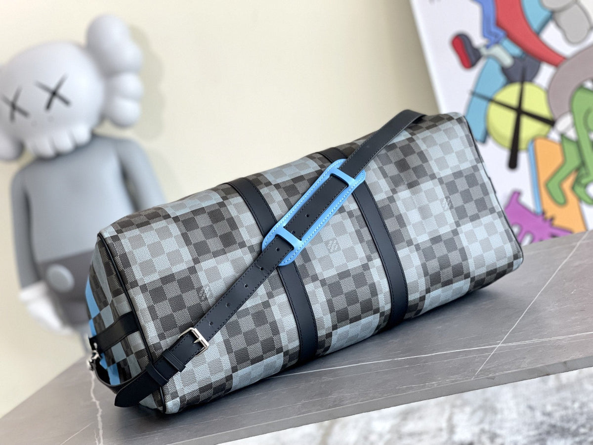 Louis Vuitton Keepall 50 Bandouliere Blue Damier Graphite Bag