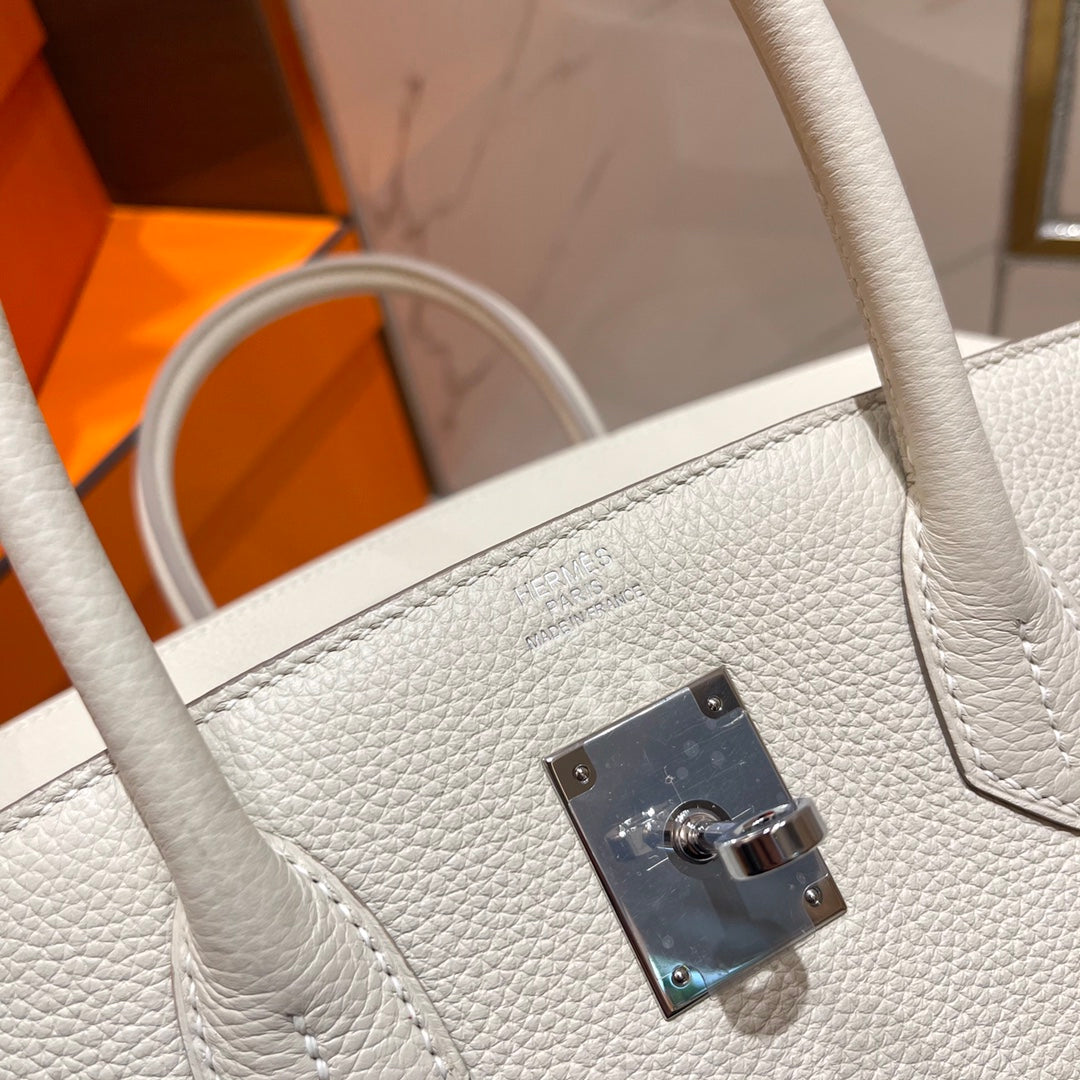 Hermes Birkin 30cm Creamy White Togo Leather Silver Hardware Bag
