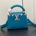 Louis Vuitton Capucines Mini 21 Blue Taurillon Gold Hardware Bag