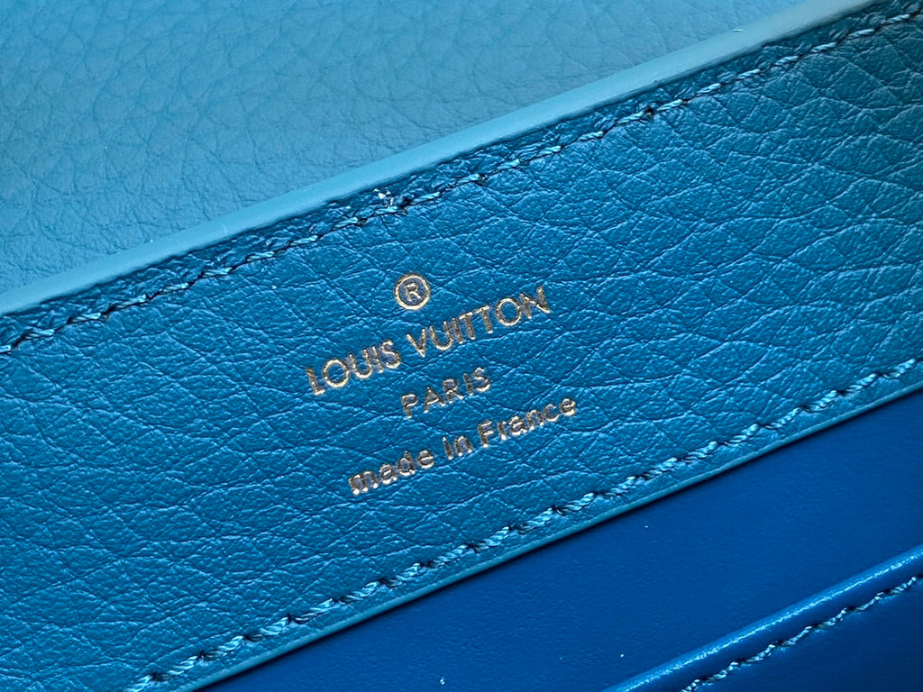 Louis Vuitton Capucines Mini 21 Blue Taurillon Gold Hardware Bag