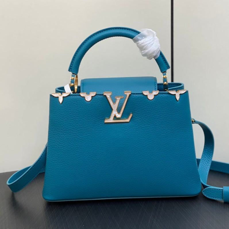 Louis Vuitton Capucines BB 27 Blue Taurillon Gold Hardware Bag