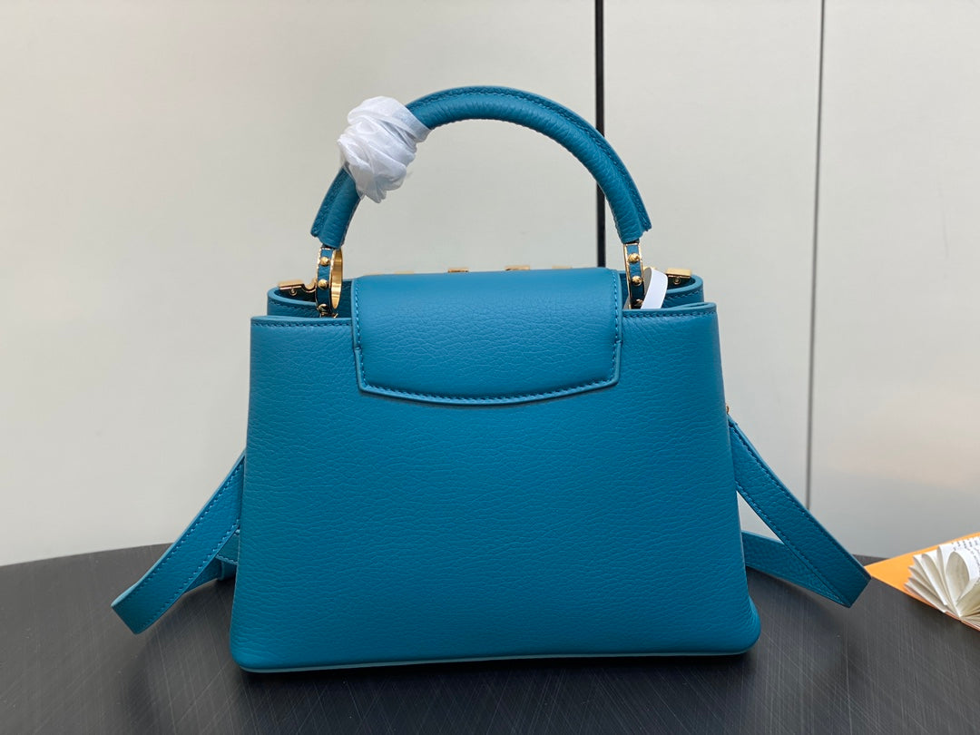 Louis Vuitton Capucines BB 27 Blue Taurillon Gold Hardware Bag