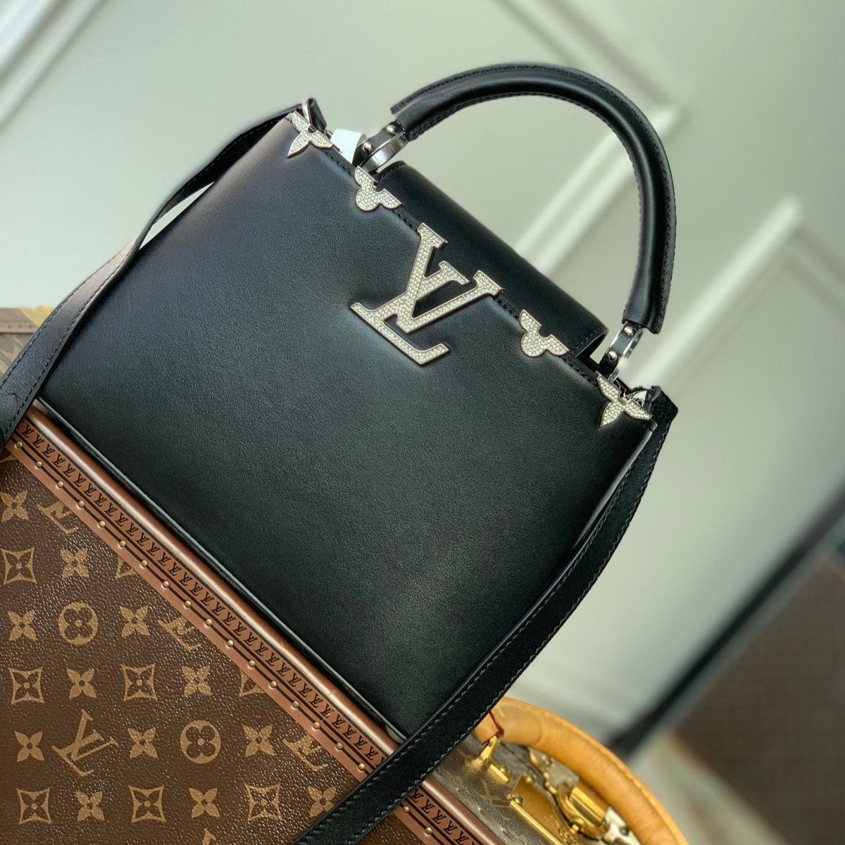 Louis Vuitton Capucines BB 27 Black Taurillon Silver Hardware Bag
