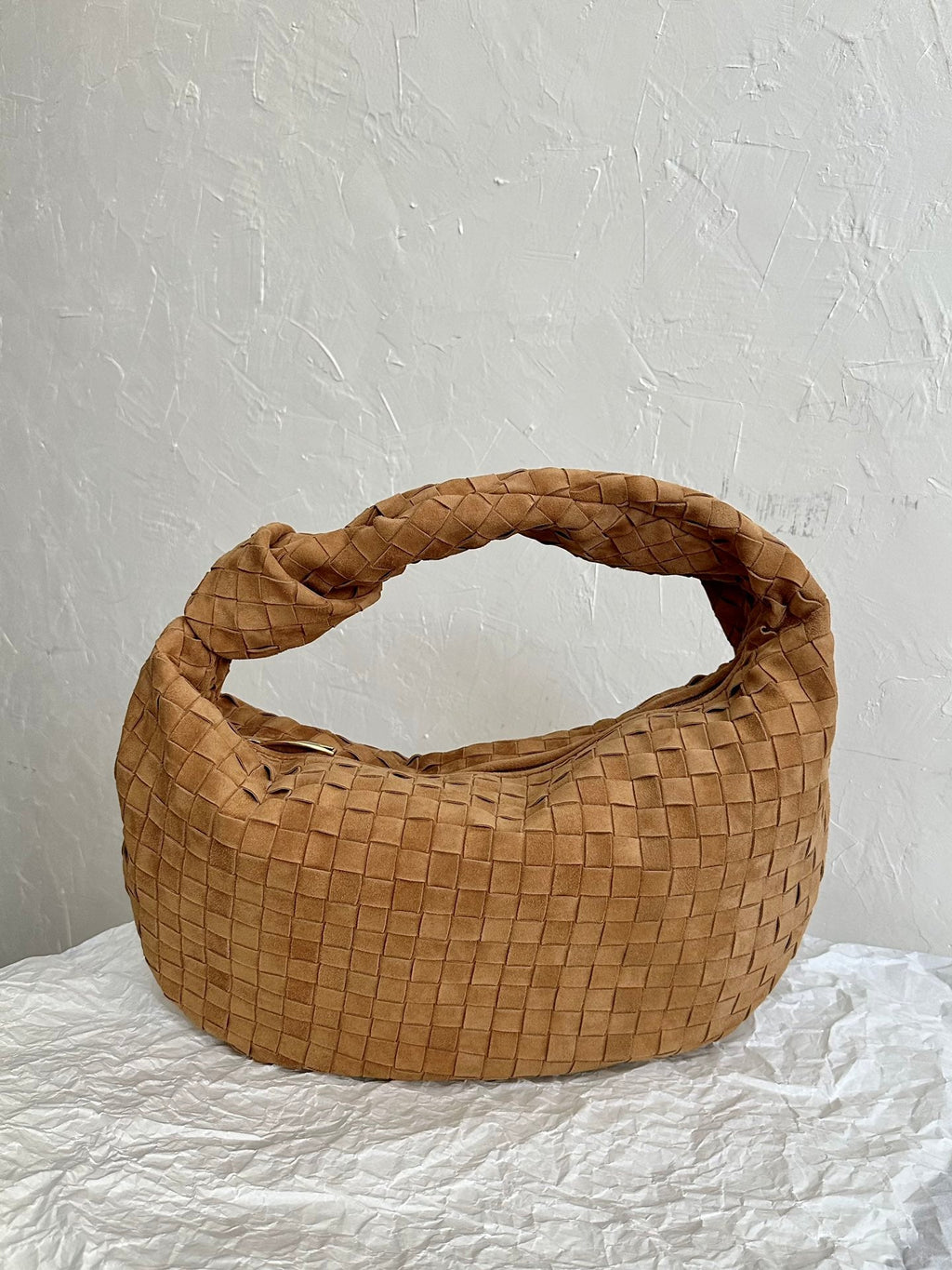 Bottega Veneta Small Jodie 48cm Brown Suede Leather Bag