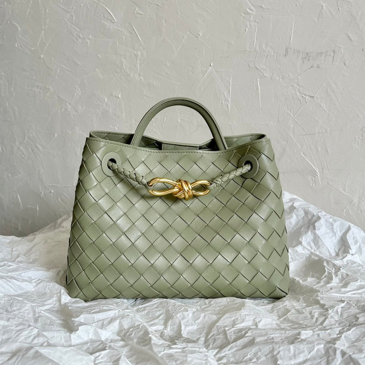 Bottega Veneta Small Andiamo 25cm Light Green Lambskin Bag