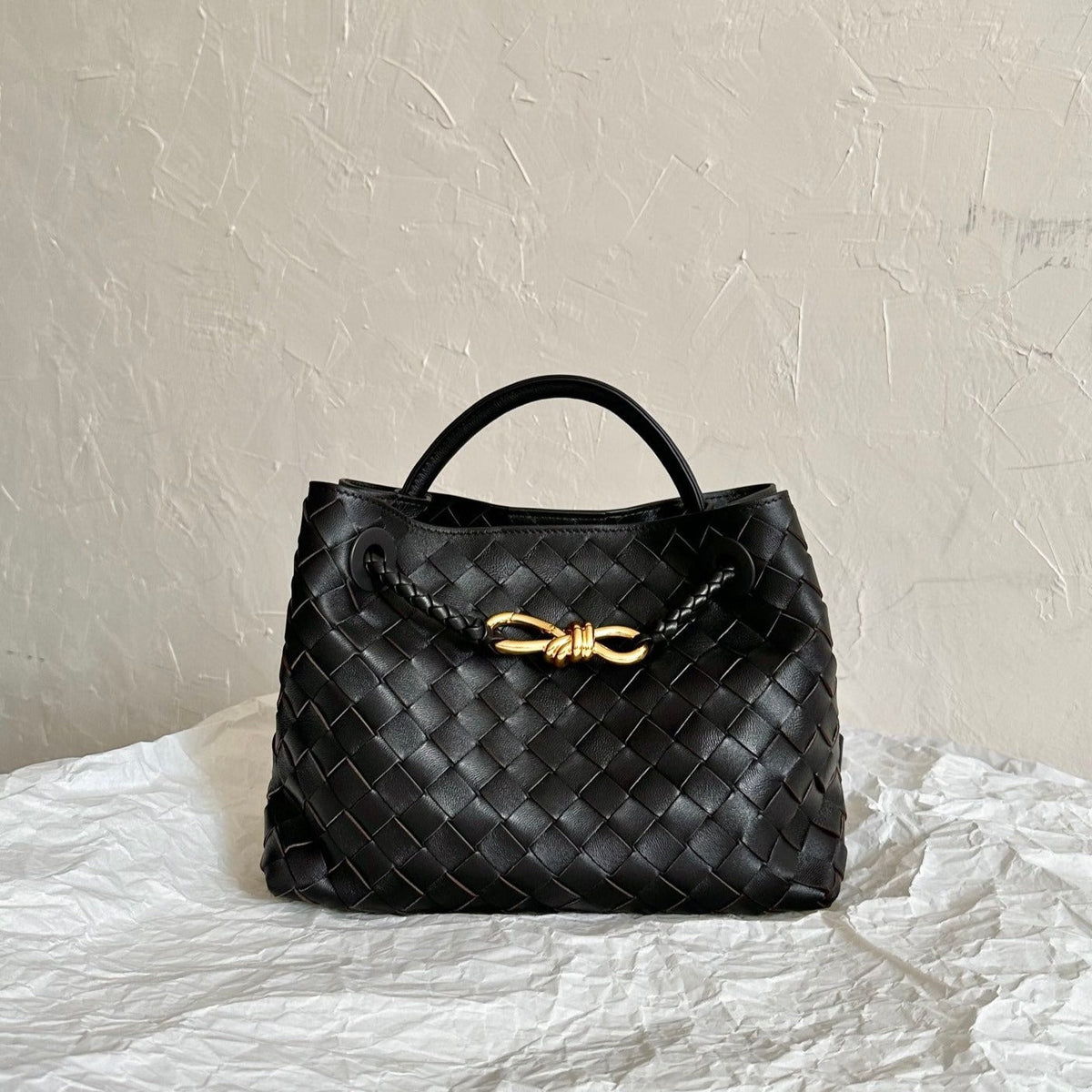 Bottega Veneta Small Andiamo 25cm Black Lambskin Bag