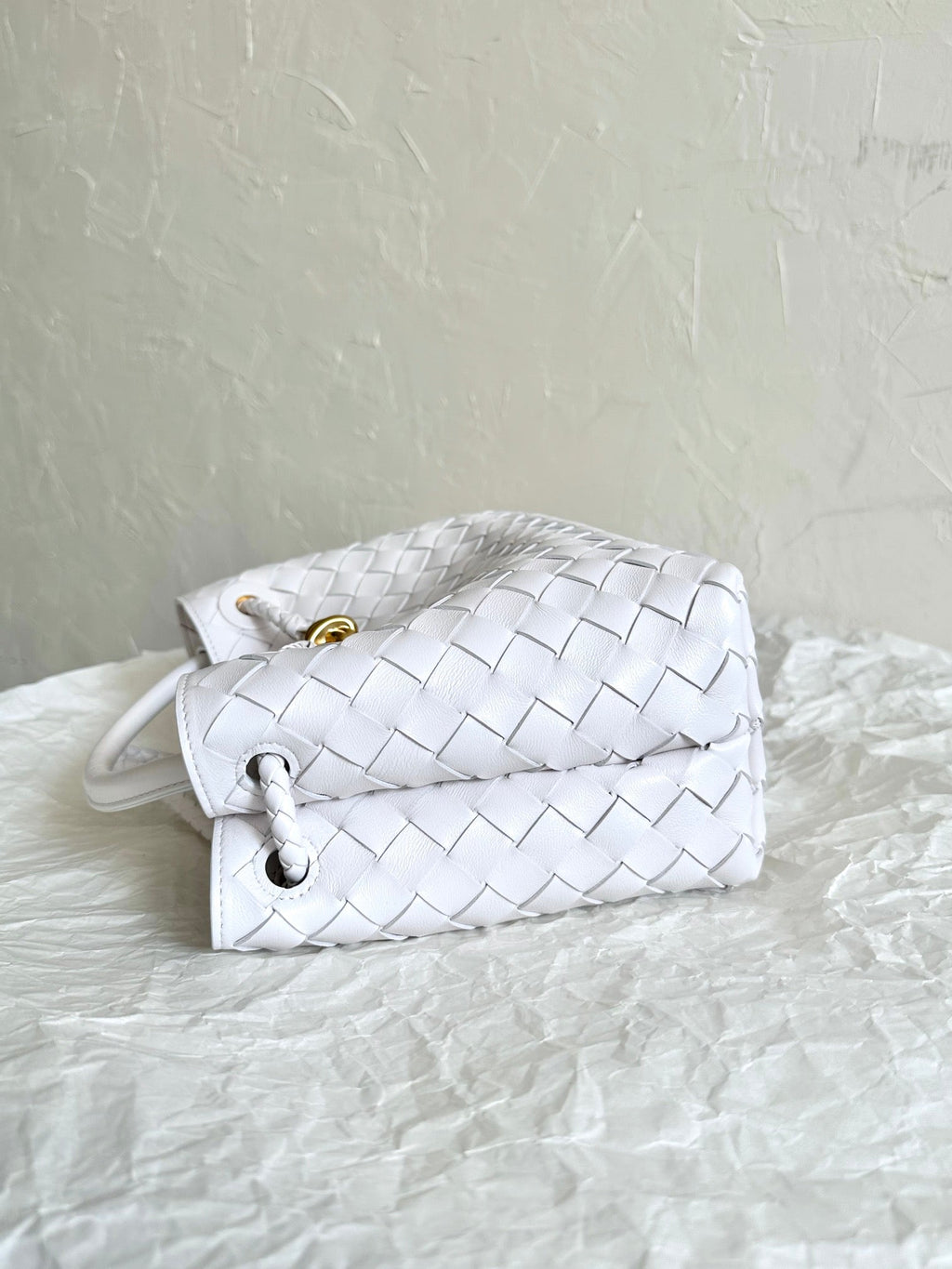 Bottega Veneta Small Andiamo 25cm White Lambskin Bag