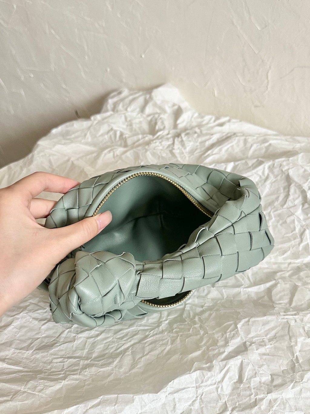 Bottega Veneta Mini Jodie 28cm Grey Lambskin Leather Bag