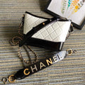 Chanel Medium 20 Hobo Bag in White Mix Black Calfskin with Strap