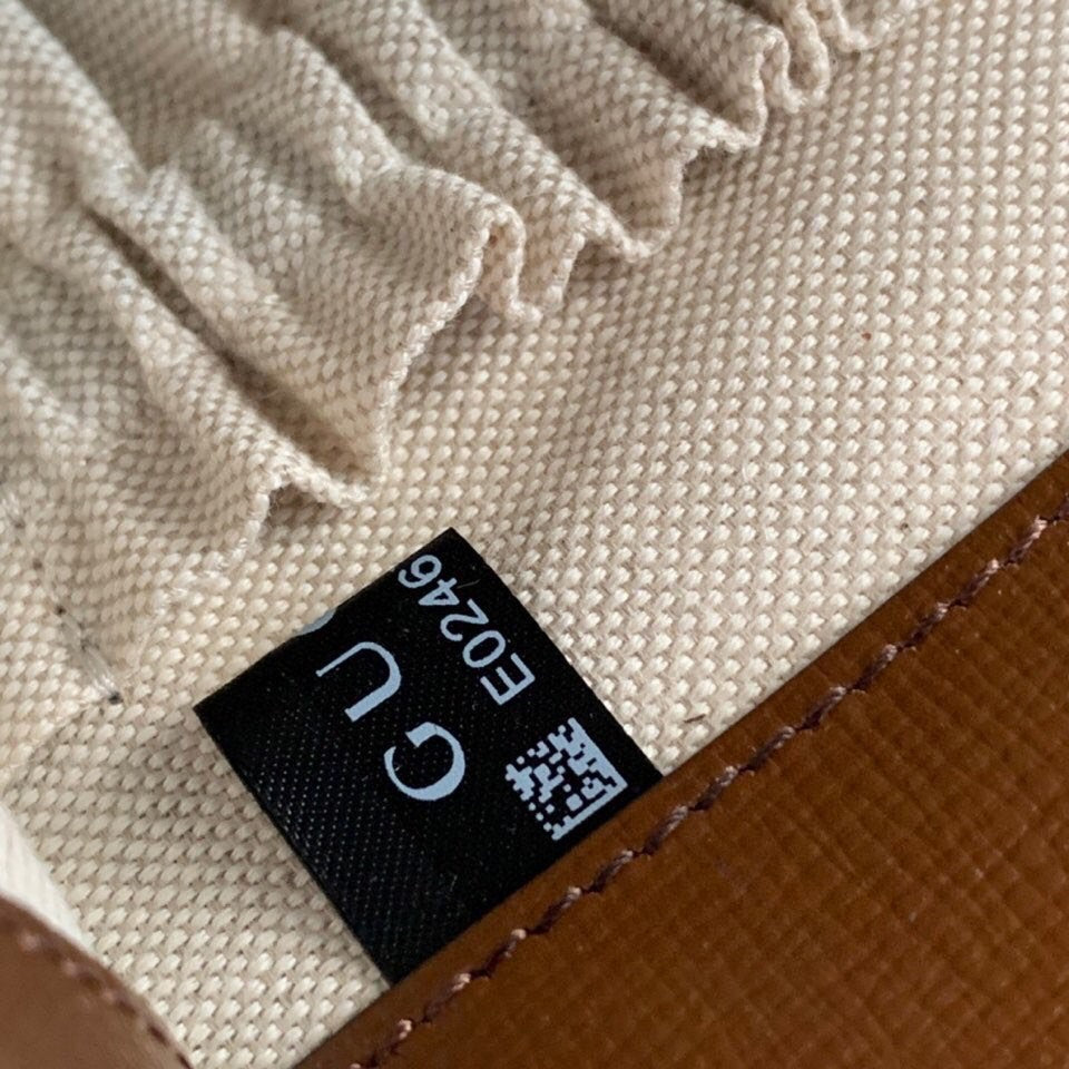 Gucci Horsebit 1955 Small 27 Bag in Beige Canvas and Brown Calfskin