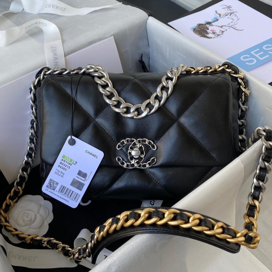 Chanel Medium 26 Flap Bag in Black Lambskin