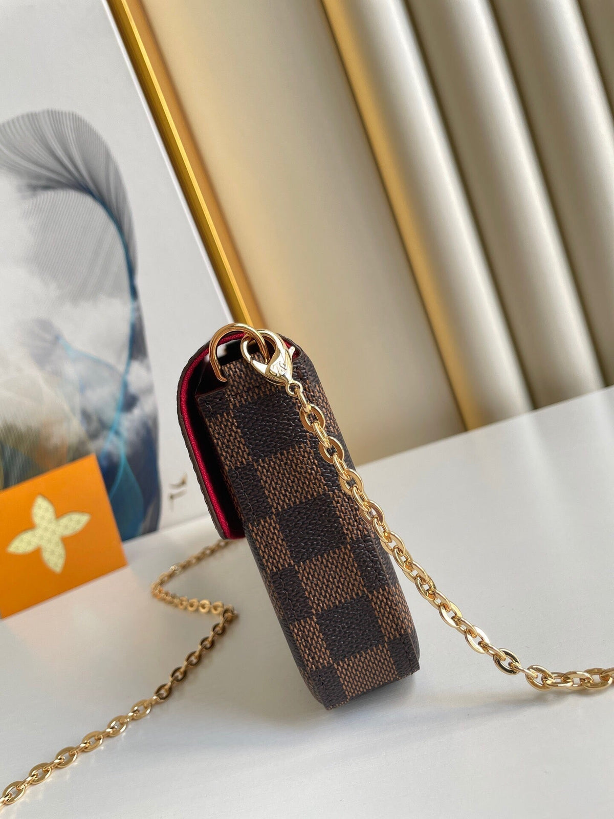 Louis Vuitton Félicie Pochette 21 in Brown Damier Ebene Coated Canvas Gold Hardware Bag
