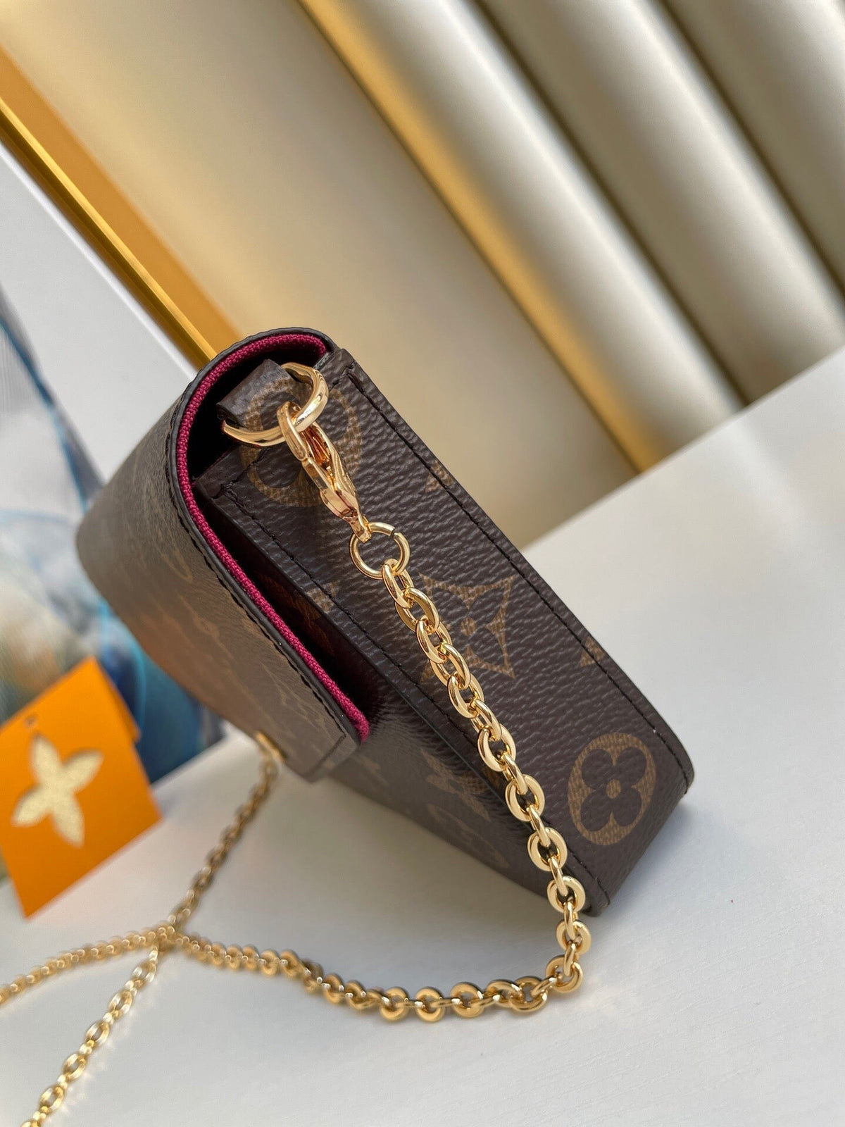 Louis Vuitton Félicie Pochette 21 in Brown Monogram Canvas Gold Hardware Bag
