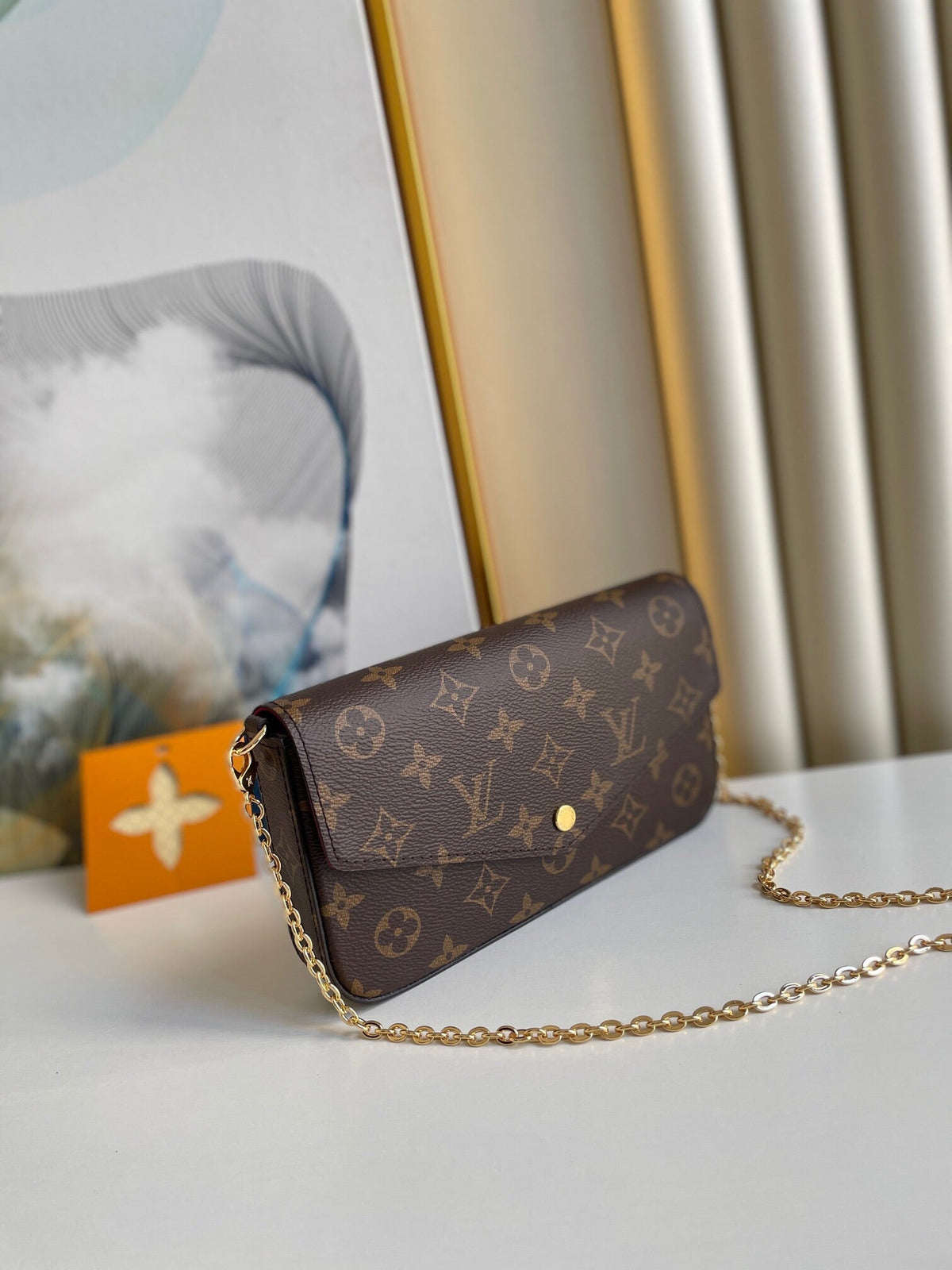 Louis Vuitton Félicie Pochette 21 in Brown Monogram Canvas Gold Hardware Bag