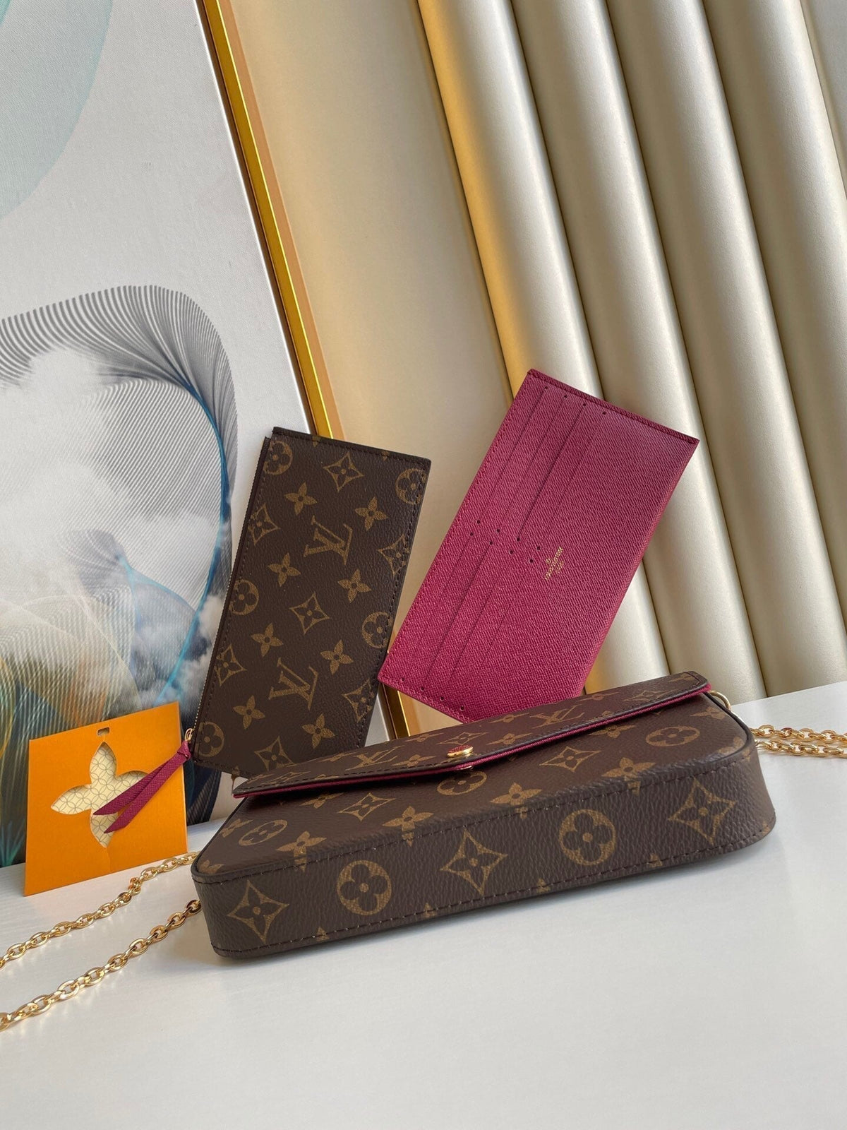Louis Vuitton Félicie Pochette 21 in Brown Monogram Canvas Gold Hardware Bag