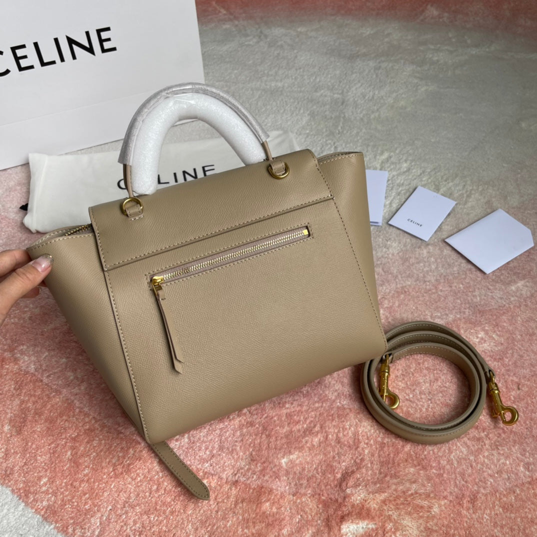 Celine Fish Bag 24 Beige Cream Leather