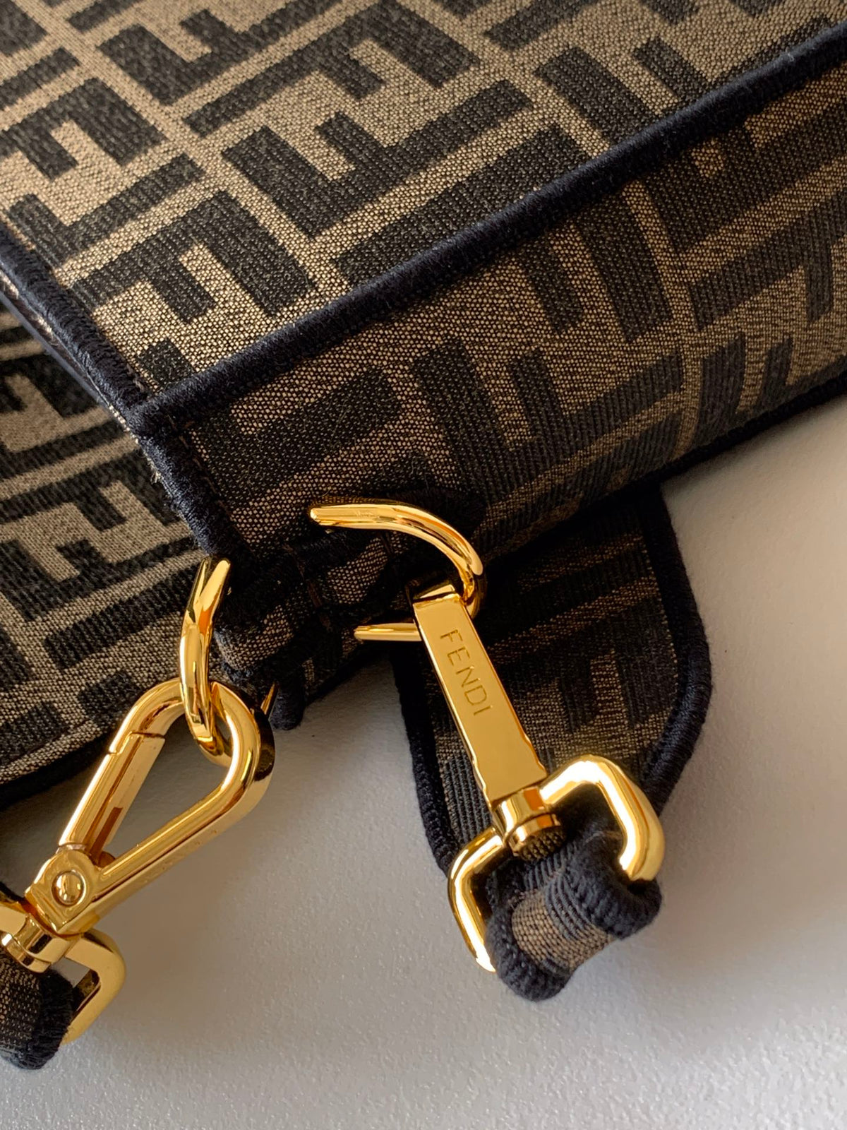 Fend Baguette 27 Brown Ff Jacquard Fabric Bag Ghw