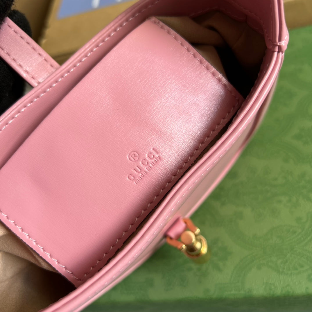 Gucci Jackie Mini 19 Shoulder Bag in Pink Patel Calfskin