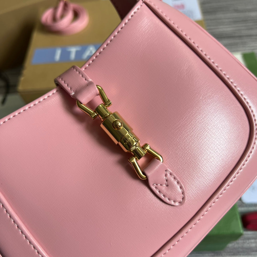 Gucci Jackie Mini 19 Shoulder Bag in Pink Patel Calfskin