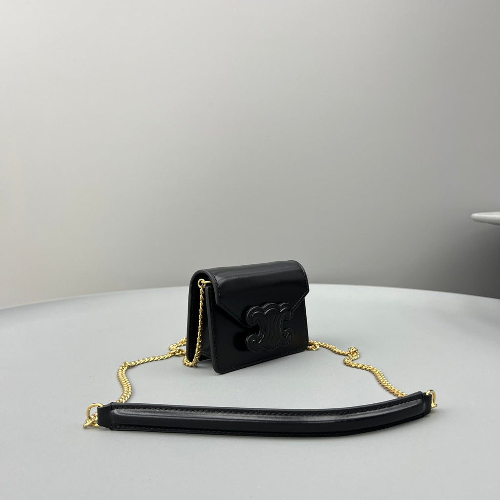 Celine Cuir Triphome 11 Black Calfskin Bag