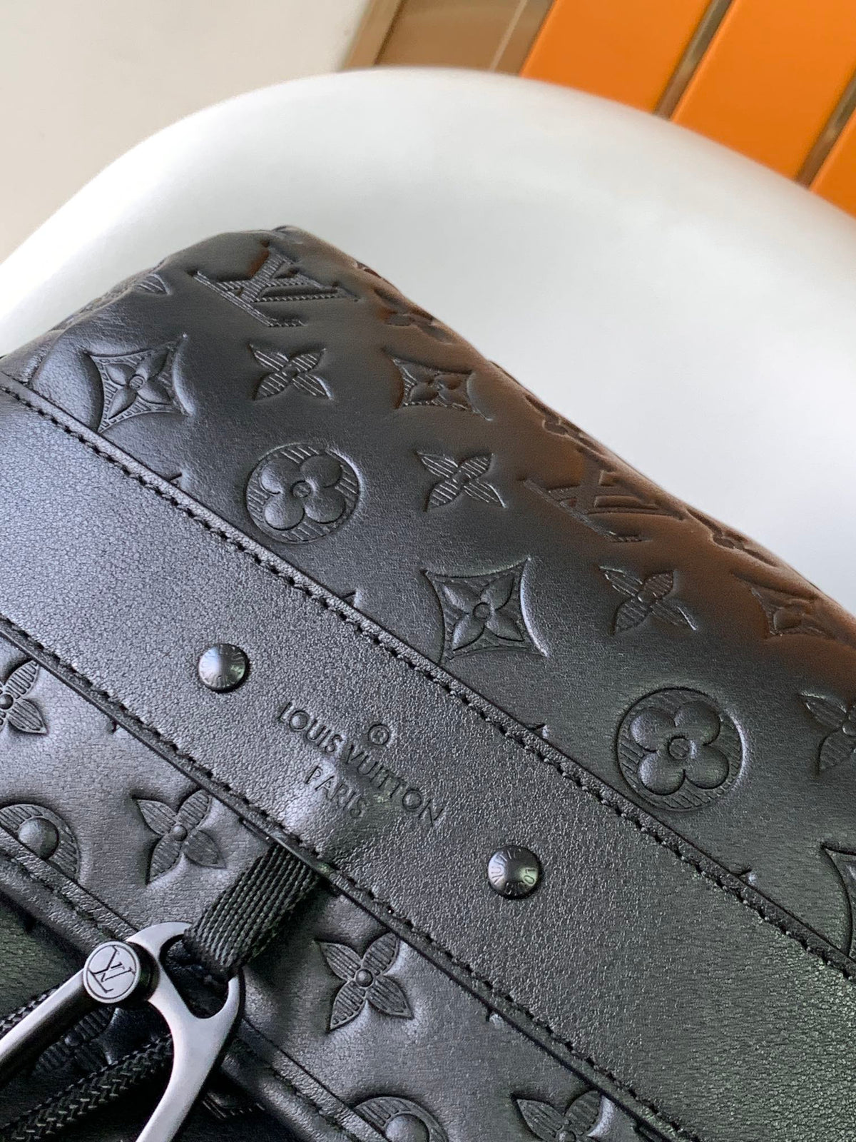 Louis Vuitton Discovery Backpack 54 in Black Embossed Monogram Calfskin