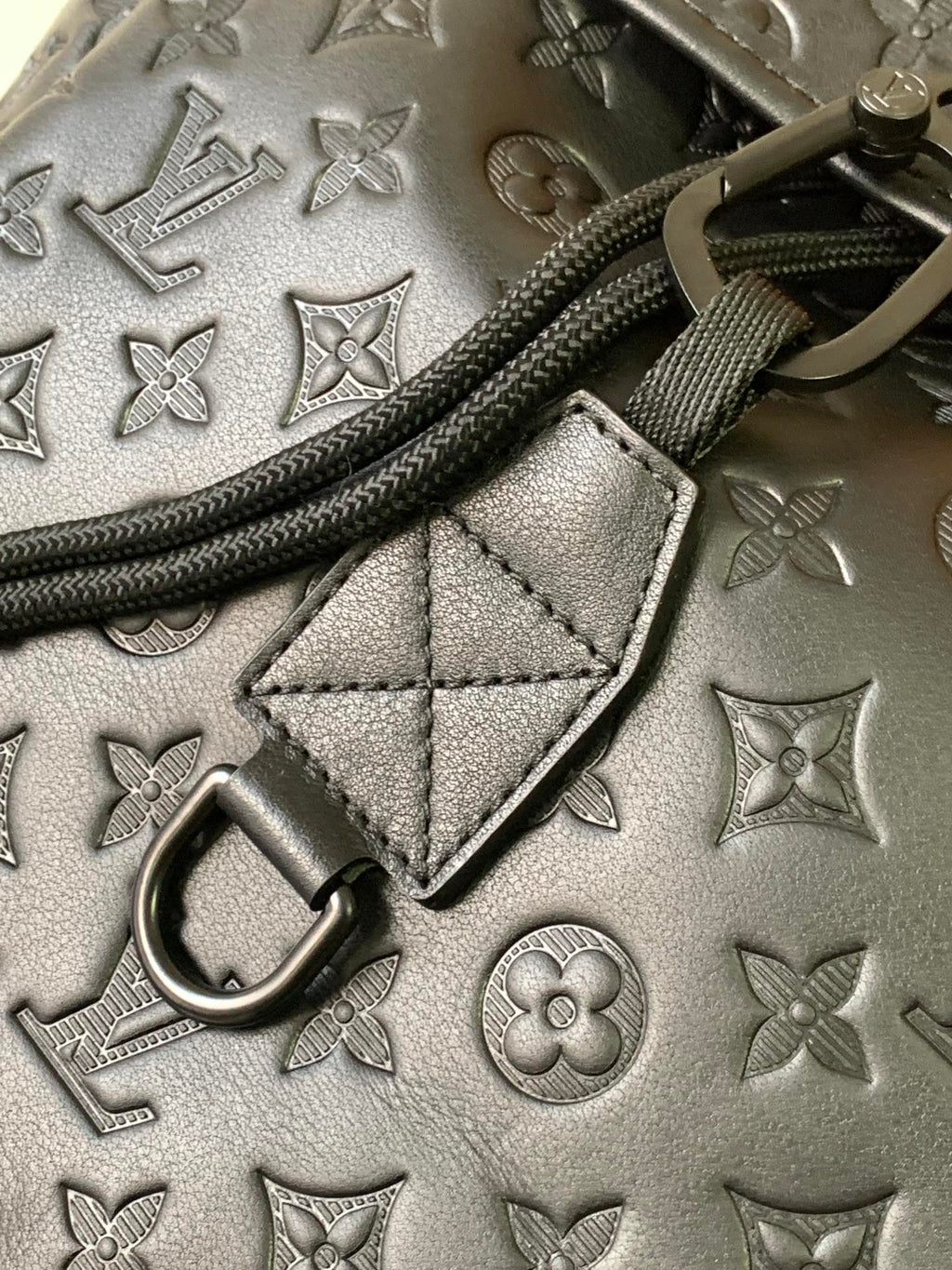 Louis Vuitton Discovery Backpack 54 in Black Embossed Monogram Calfskin