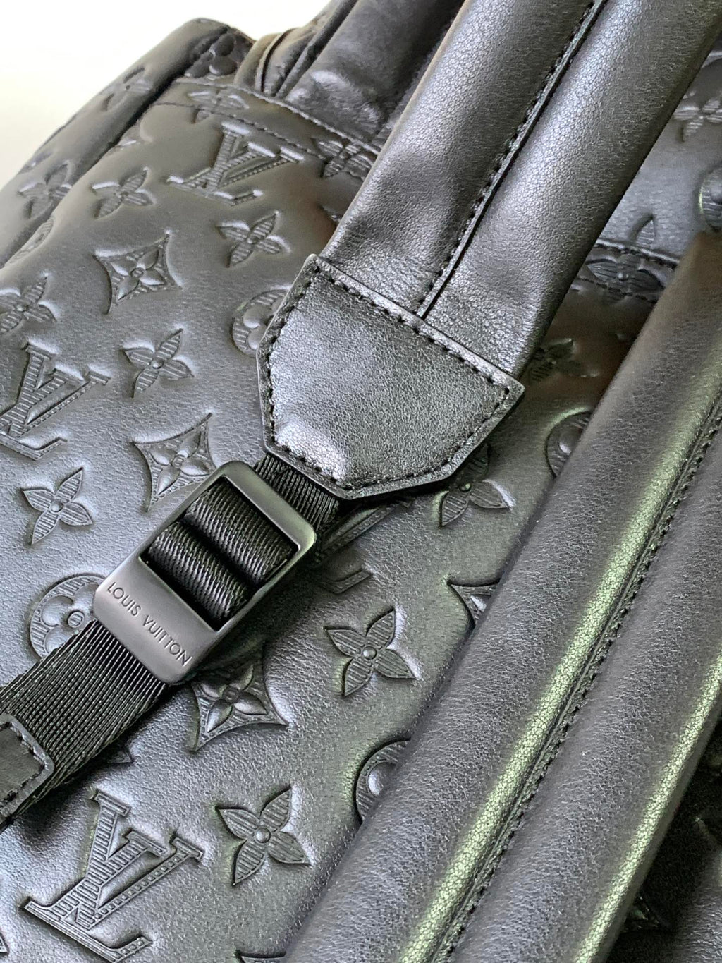 Louis Vuitton Discovery Backpack 54 in Black Embossed Monogram Calfskin