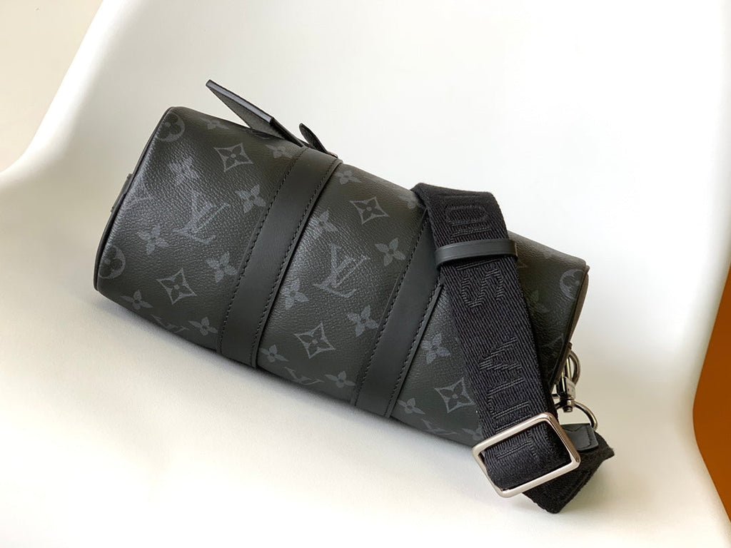 Louis Vuitton Keepall Bandoulière 25 in Black Monogram Heritage Canvas Bag