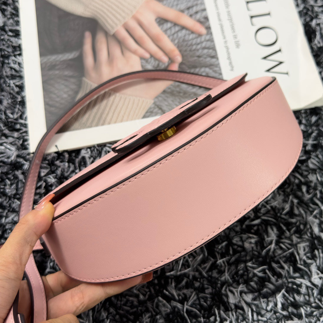 Celine Besace Triphome 23 Light Pink Calfskin Bag