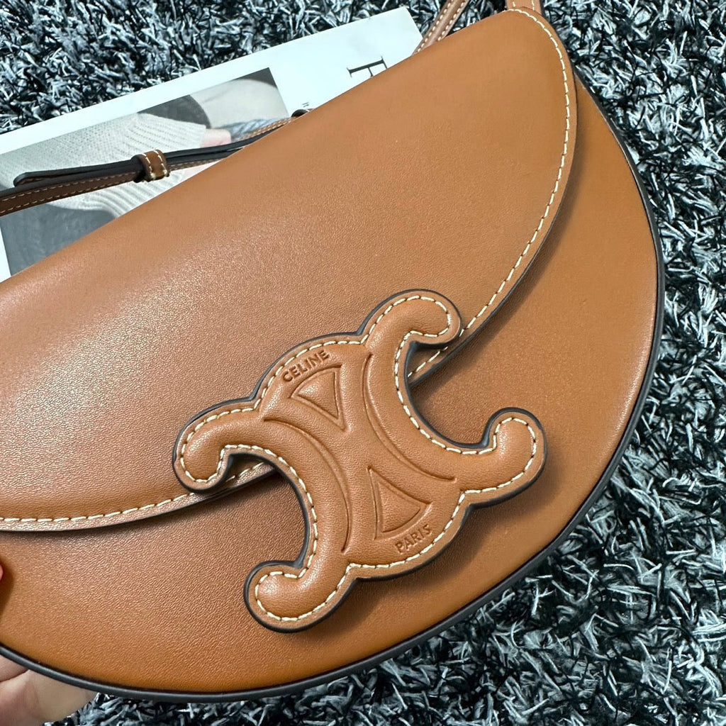 Celine Besace Triphome 23 Cinnamon Brown Calfskin Bag