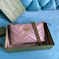 Gucci Marmont Mini 22 Handbag in Light Purple Calfskin