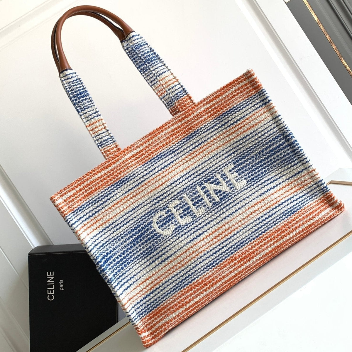 Celine Cabas Thais 41 Rainbow Fabric Tote