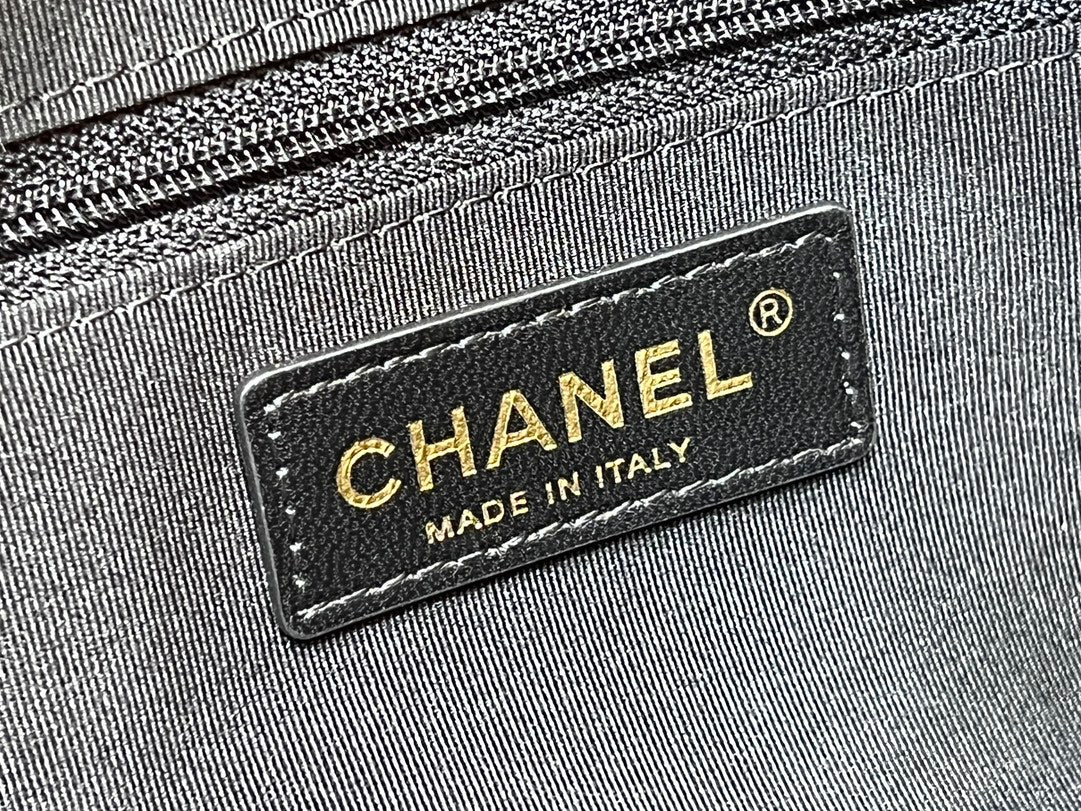 Chanel 25S Quilted Caviar Bowling Bag 27 in Black Calfskin