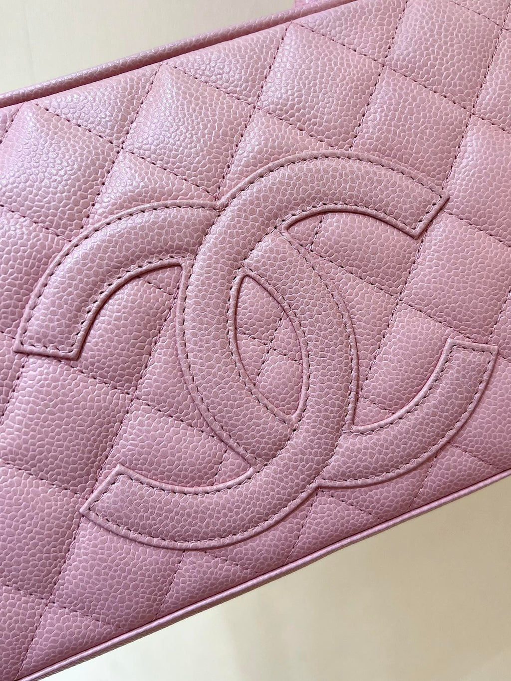 Chanel 25S Quilted Caviar Bowling Bag 27 in Pink Calfskin