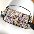 Fend Baguette Black and Multicolour Canvas Bag 27 with Ff Embroidery Ghw