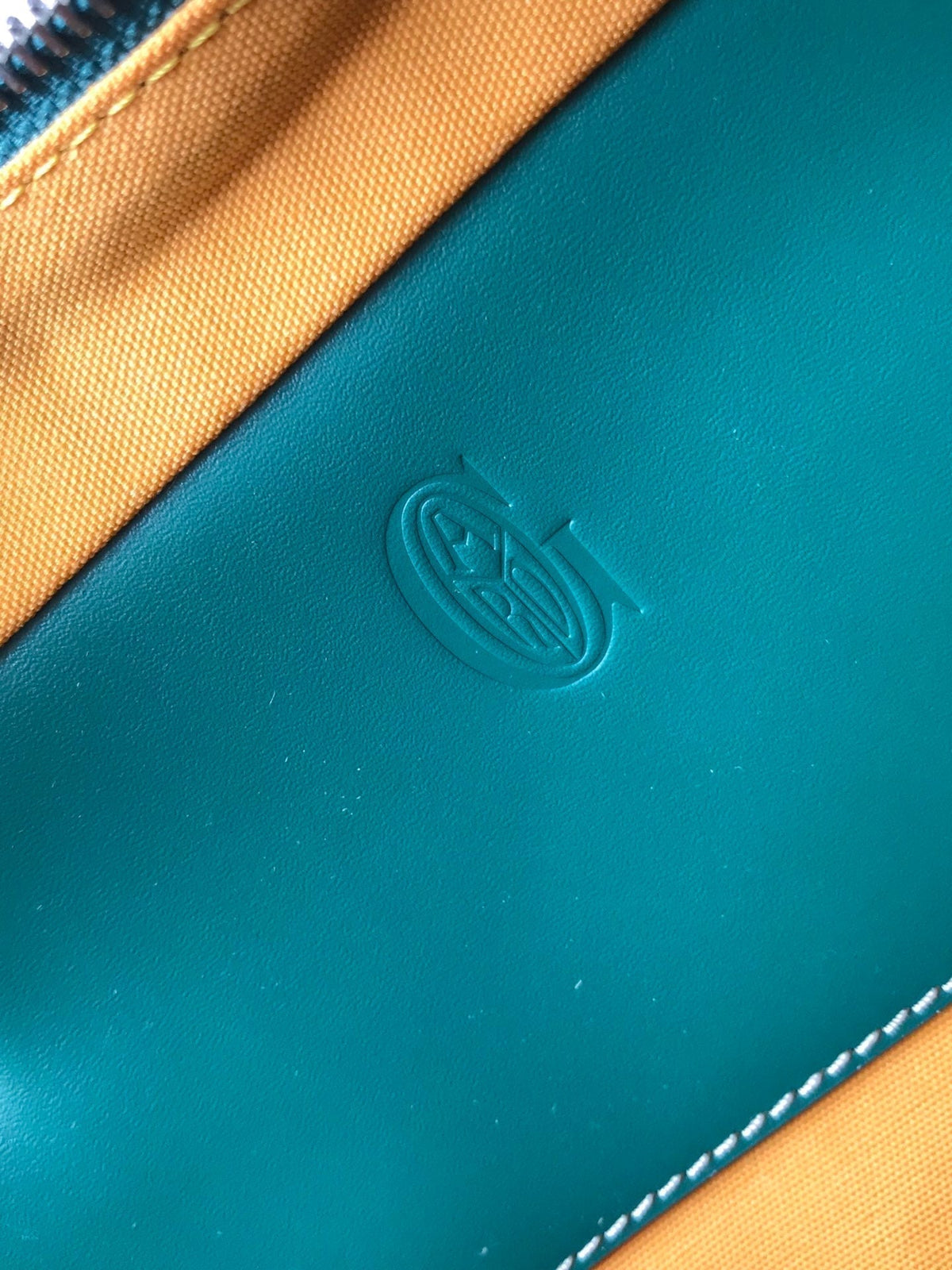 Goyard Ambassade Document Case 35 in Green Goyardine Canvas Bag