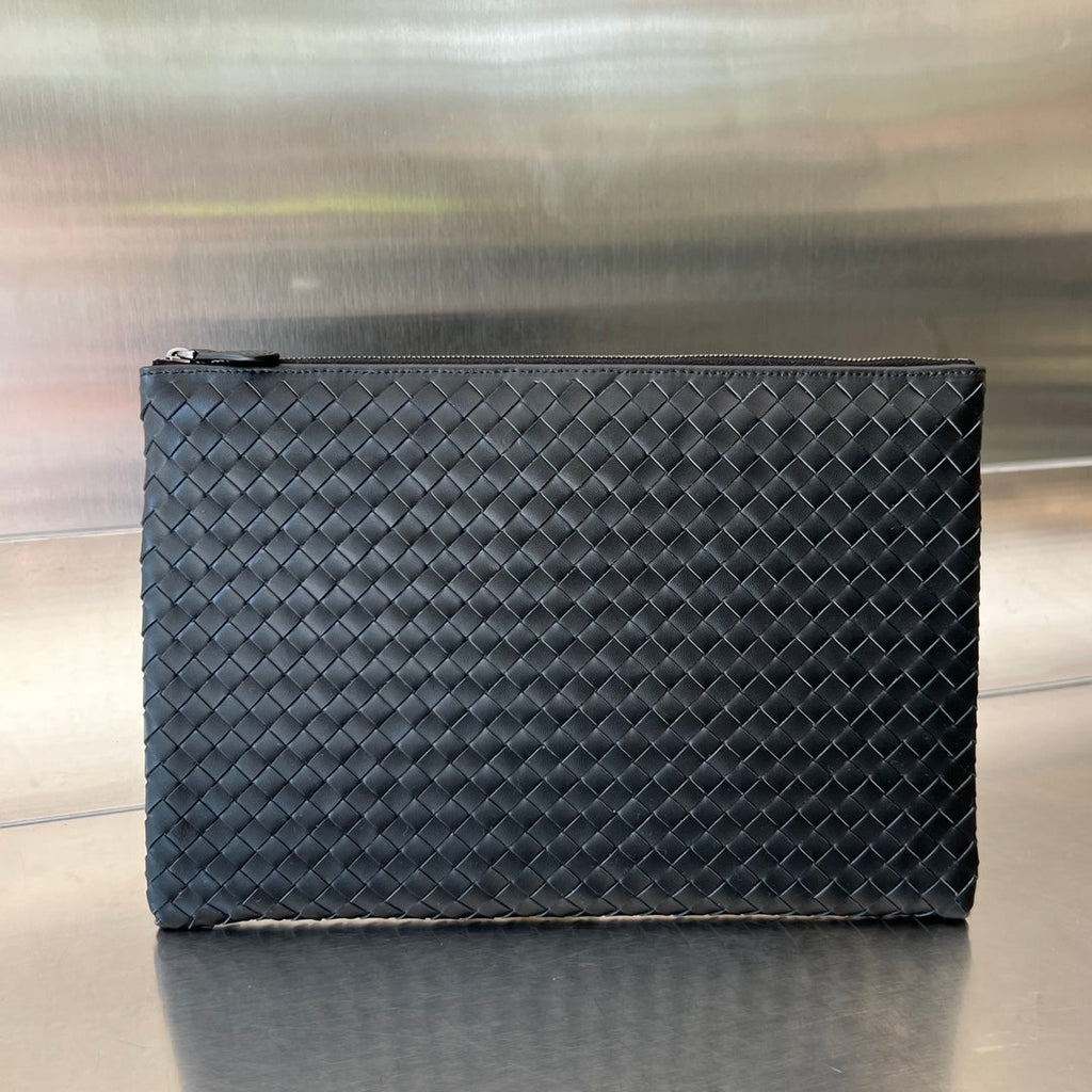 Bottega Veneta Intrecciato 30 in Black Lambskin Bag