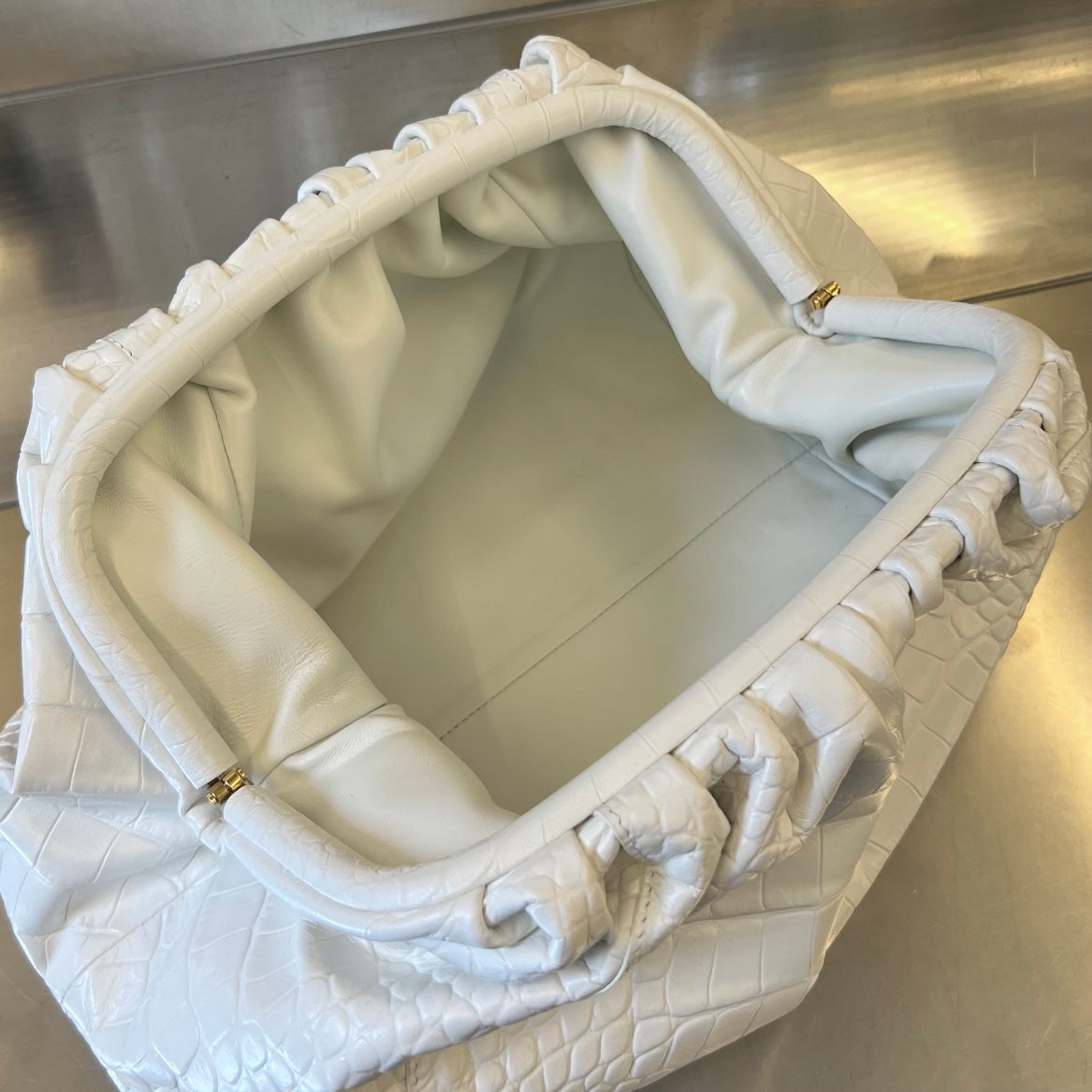 Bottega Veneta Classic Pouch 40cm Plaster Calfskin