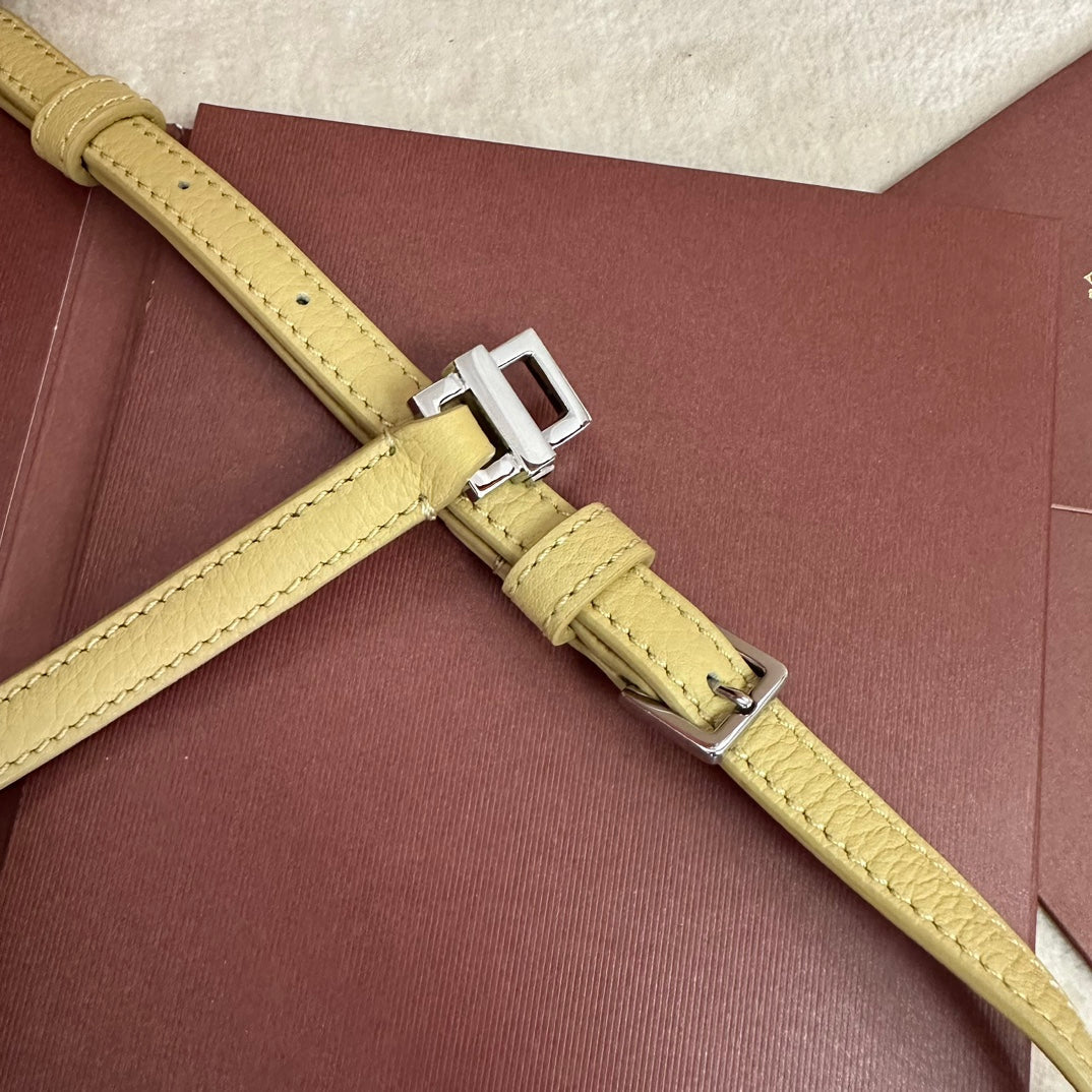 Loro Piana Extra Pocket L19 in Light Yellow Calfskin with Silver Hardware Bag
