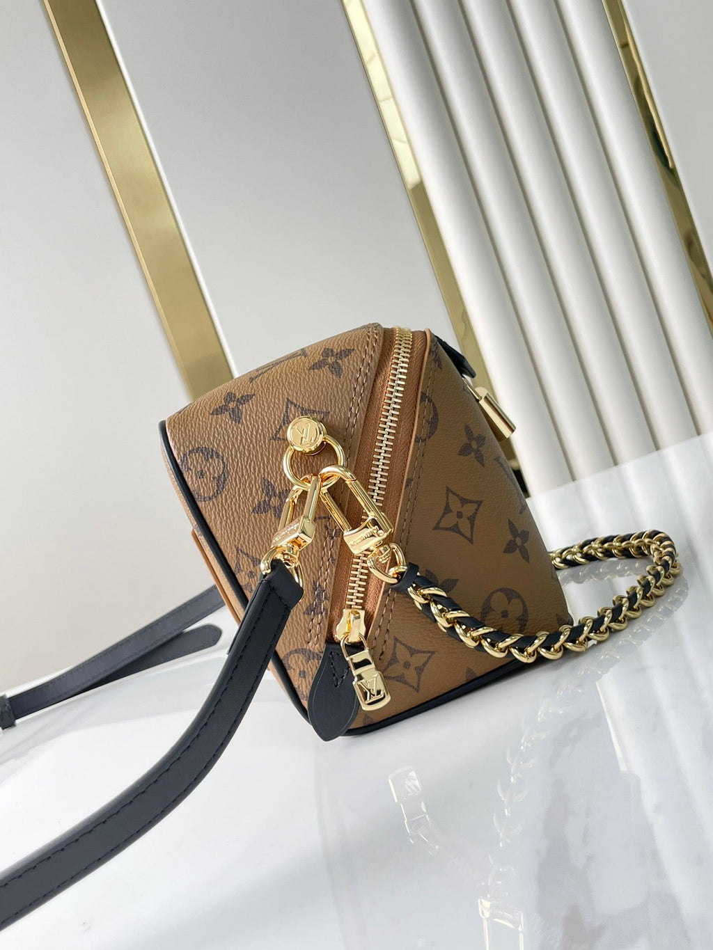 Louis Vuitton Just in Case 14 in Brown Monogram Reverse Canvas Gold Hardware Bag