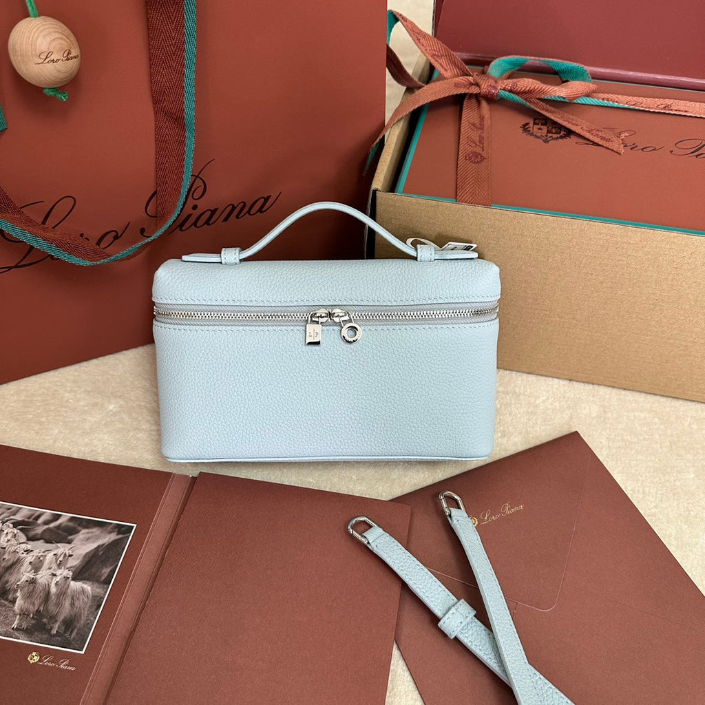 Loro Piana Extra Pocket L19 in Light Blue Calfskin with Silver Hardware Bag