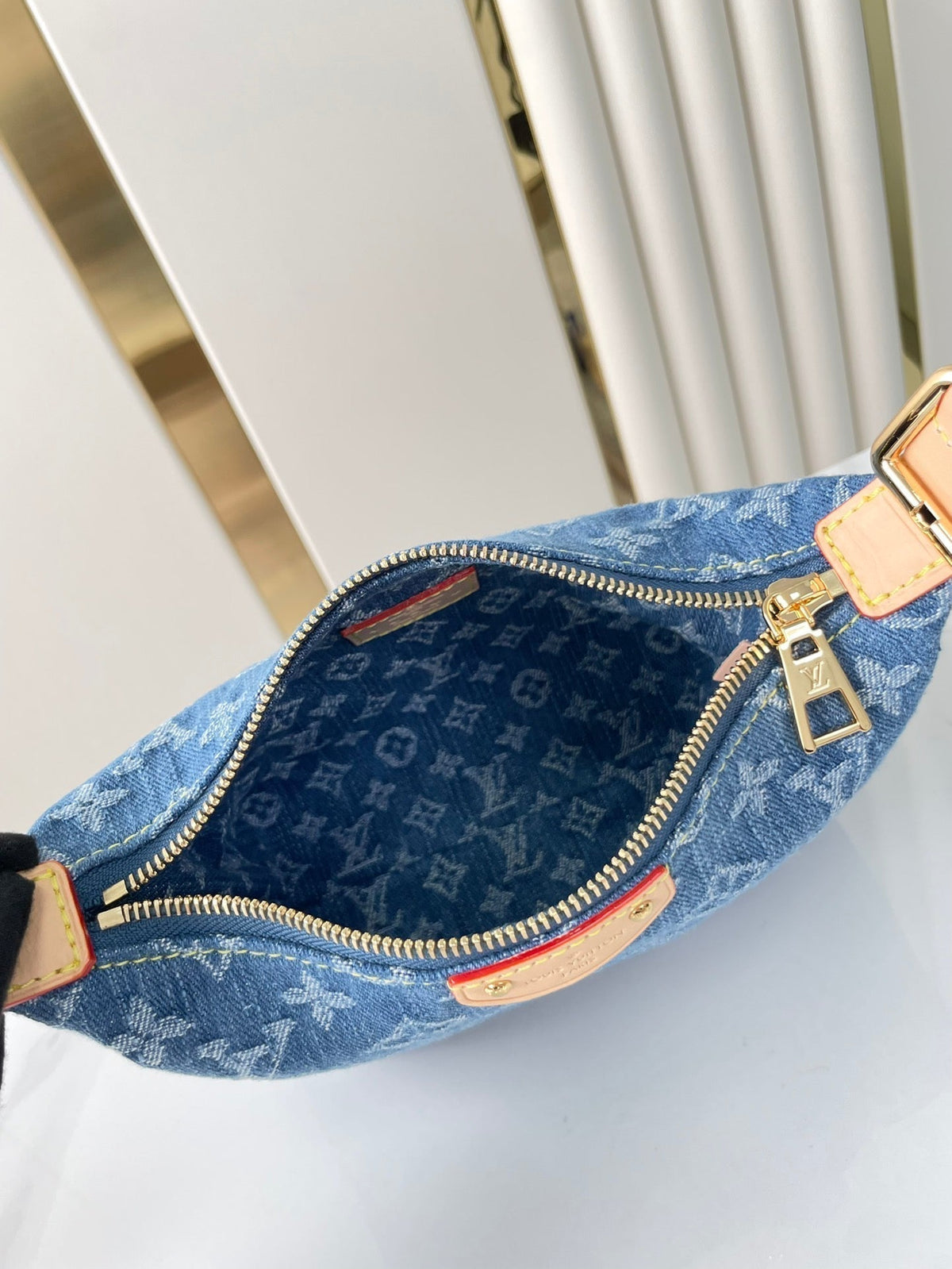 Louis Vuitton Hills Pochette 18 in Blue Monogram Denim Bag