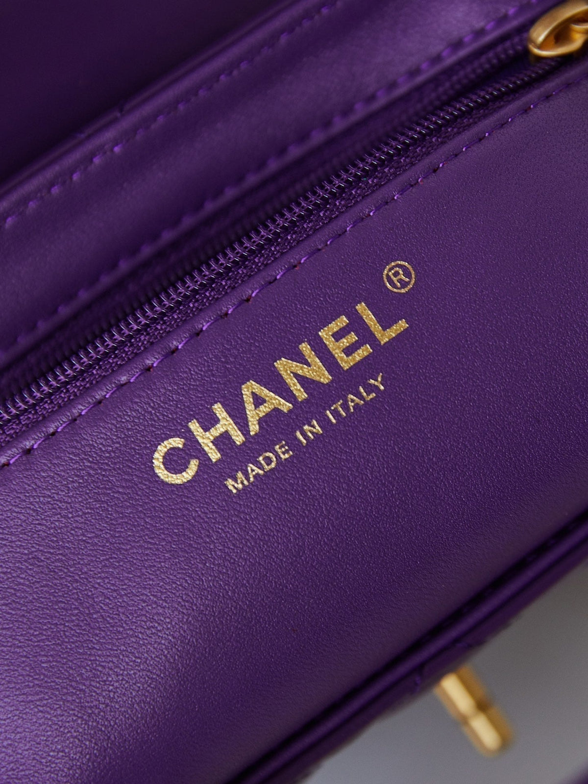 Chanel Kelly Mini 19 Shopping Bag in Indigo Purple Calfskin