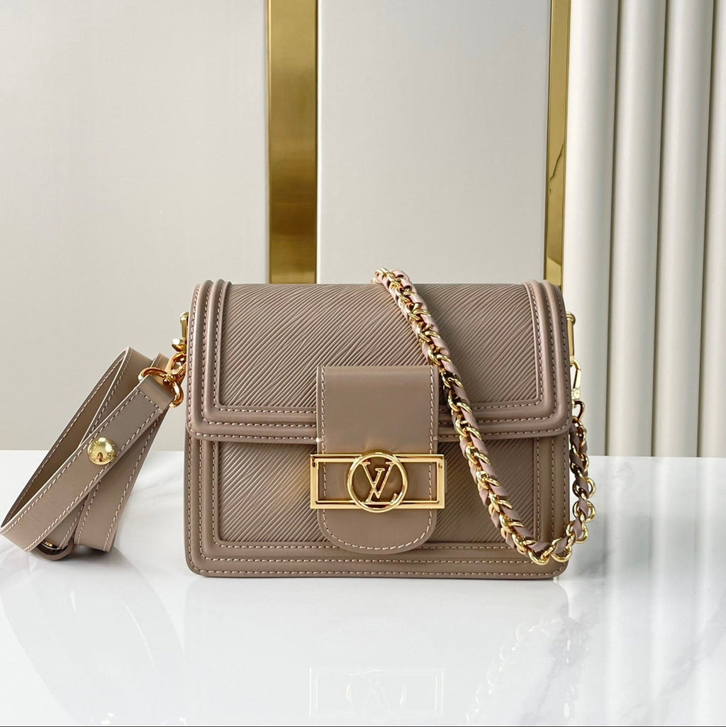 Louis Vuitton Dauphine Mini 20 in Medium Brown Epi Grained Calfskin Gold Hardware Bag