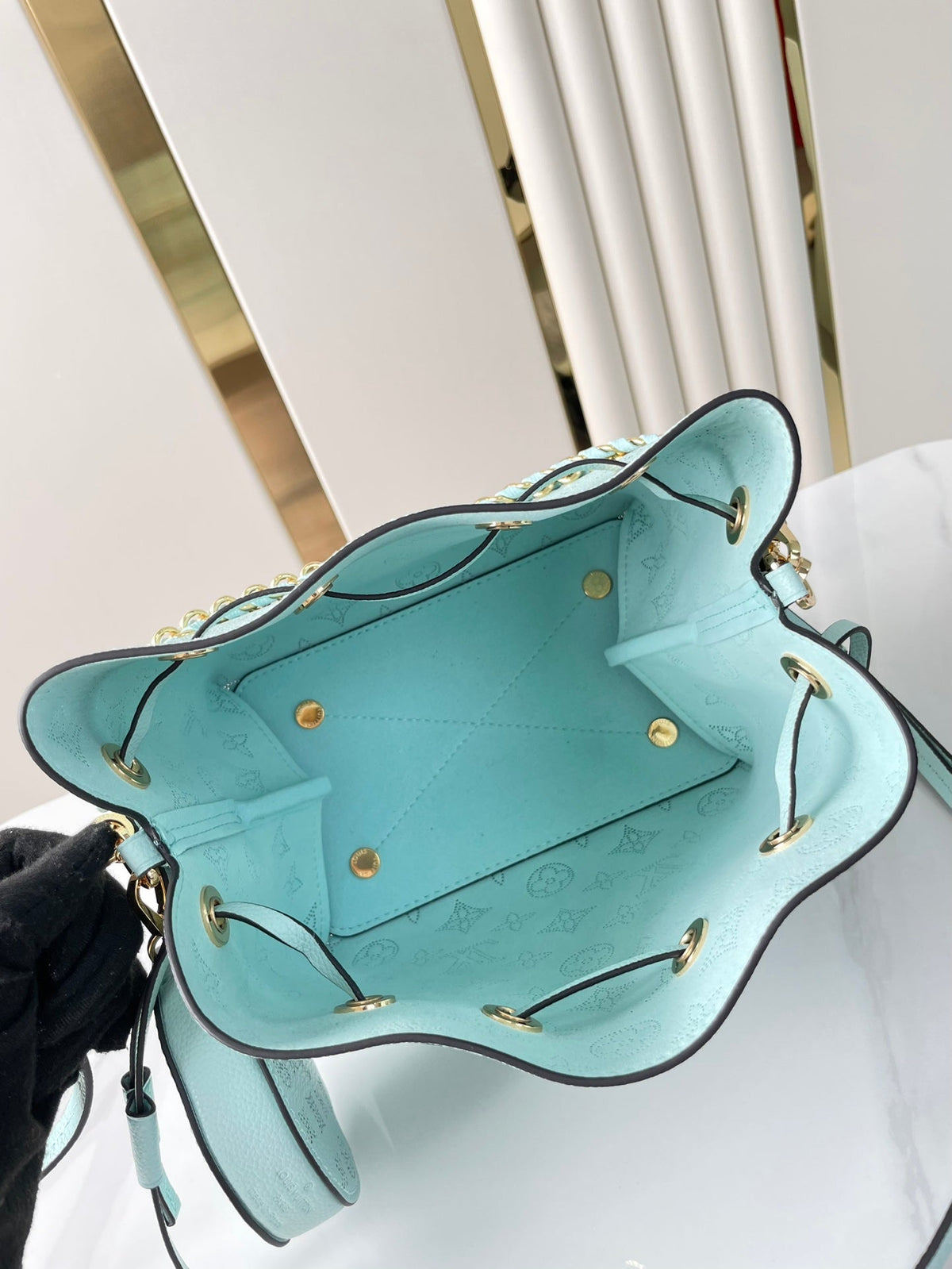 Louis Vuitton Bella 22 in Sky Blue Monogram Perforated Calfskin Bag