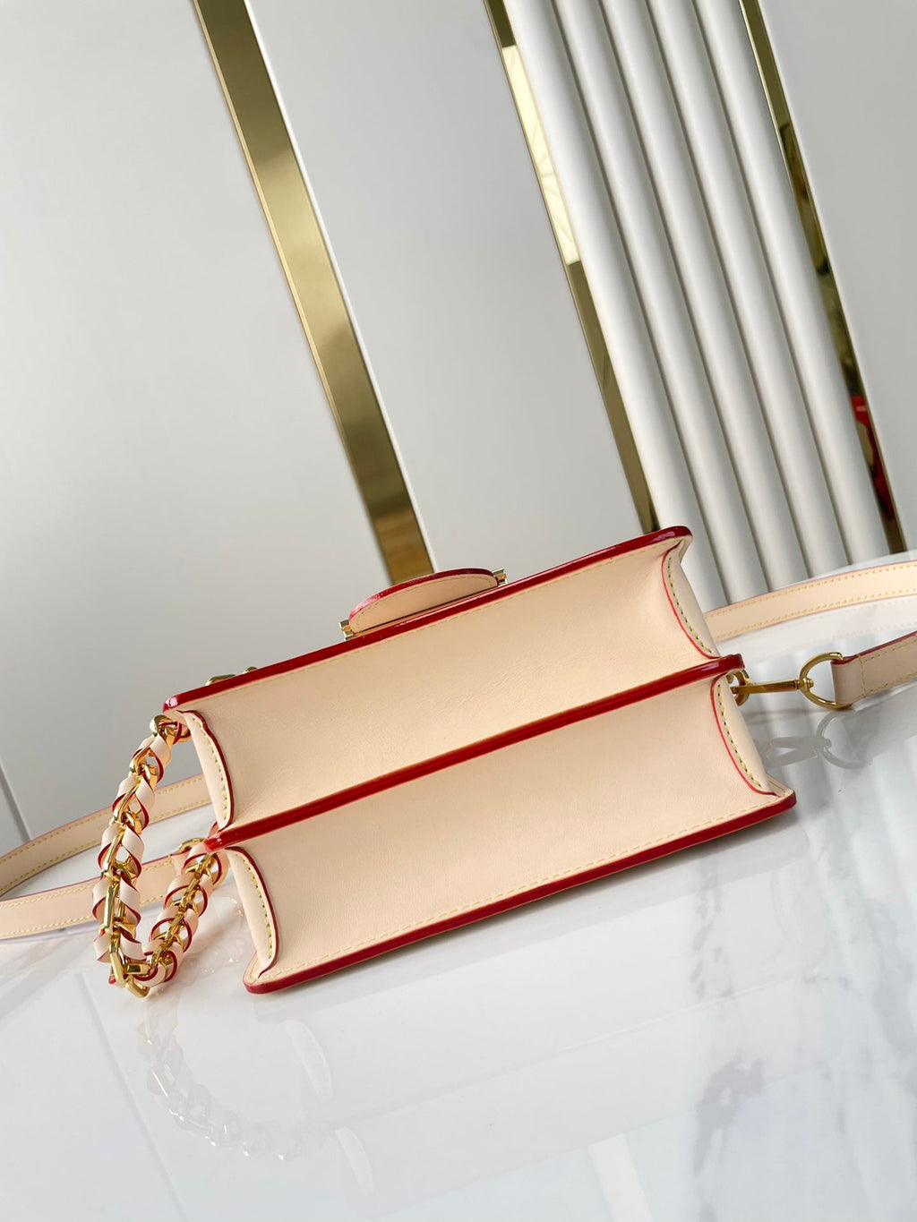 Louis Vuitton Dauphine Mini 20 in White Monogram Jacquard Fabric Gold Hardware Bag