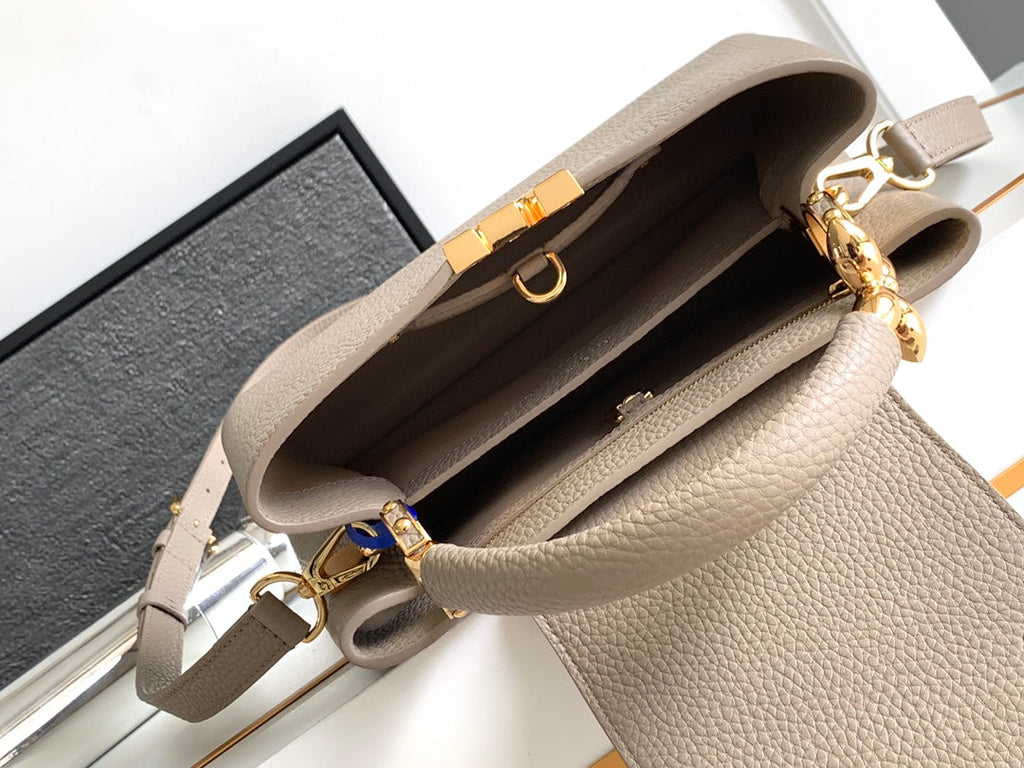 Louis Vuitton Capucines BB 27 in Khaki Brown Taurillon Gold Hardware Bag